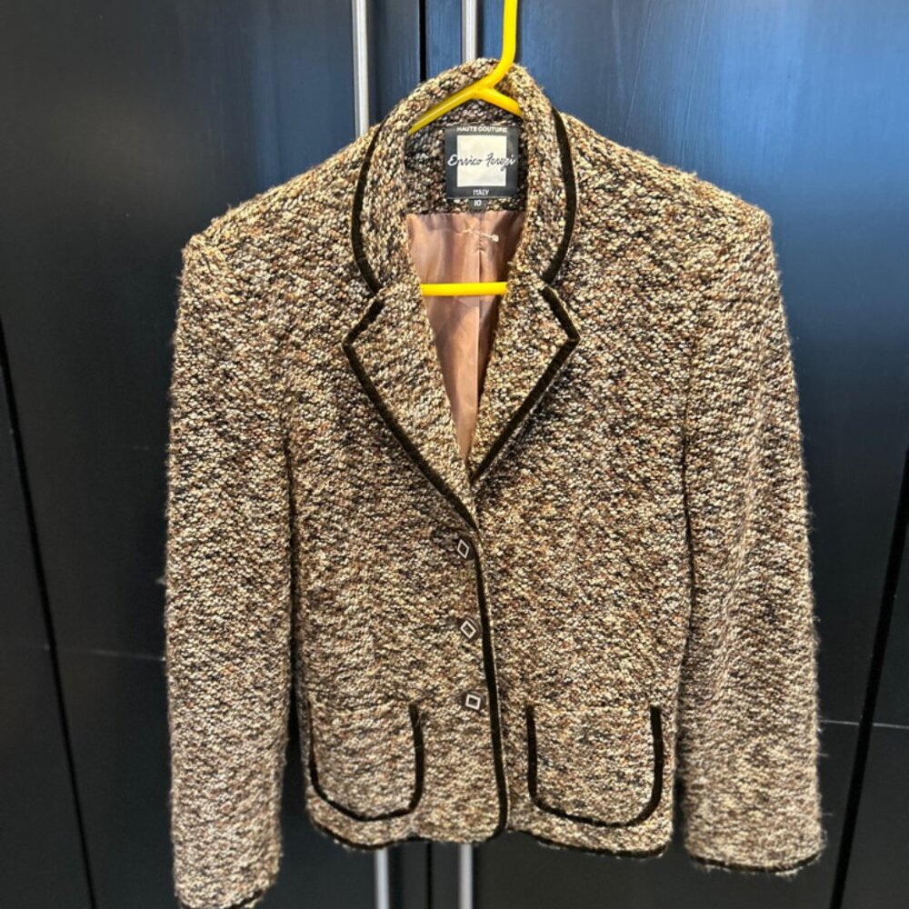 Enrico Ferezi Italian Boucle  Blazer size 10